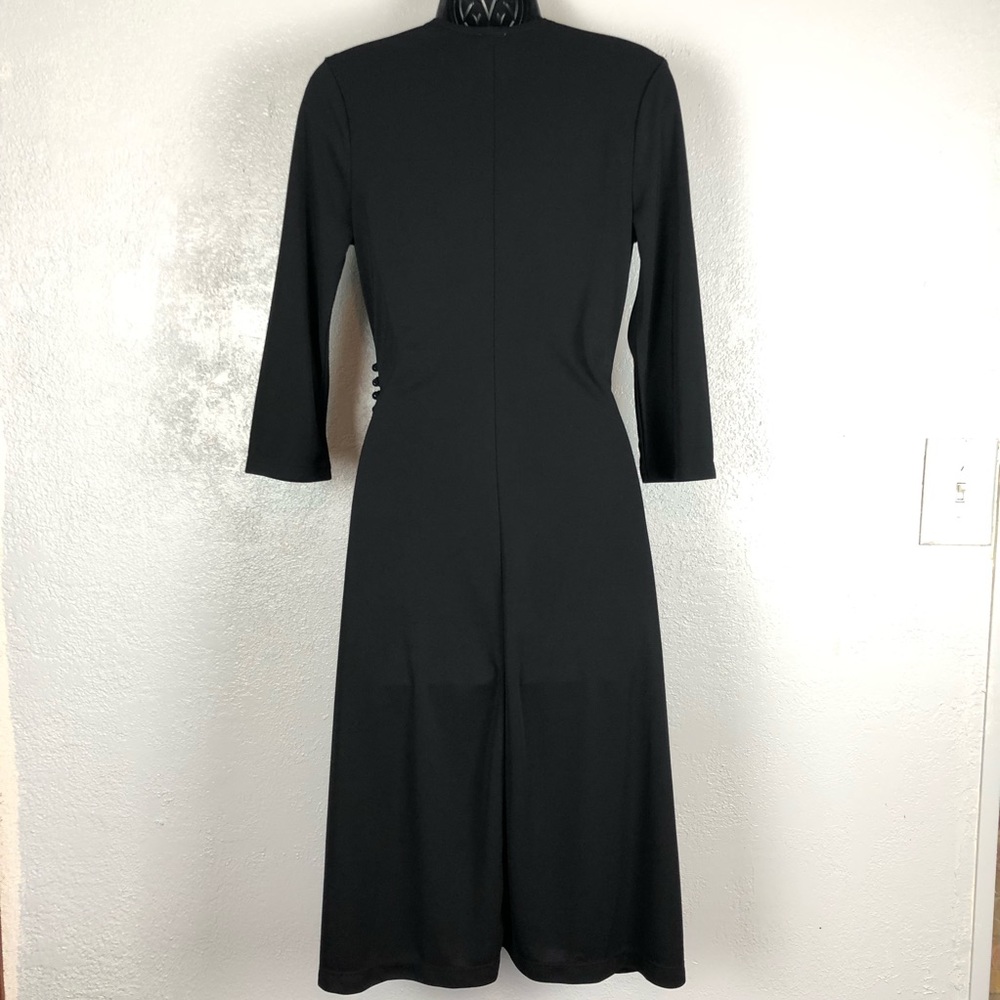 ISAAC MIZRAHI little black dress 3/4 sleeve Sz Sm - Picture 8 of 13